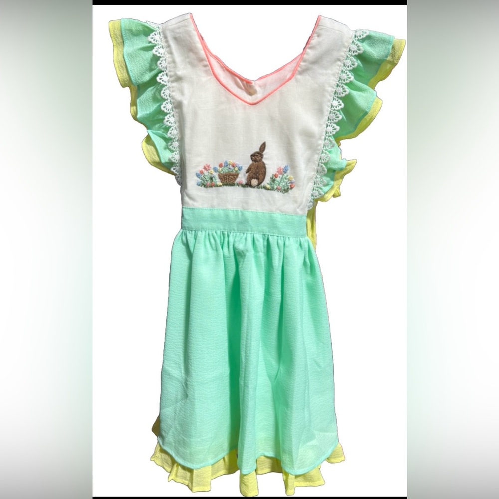 ROSA FLAMENCO Nanny Smock Dress Bunny Rabbit NWOT Size 5/6